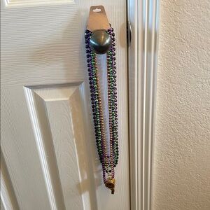 Mardi Gras Multicolor Beaded Necklace Set